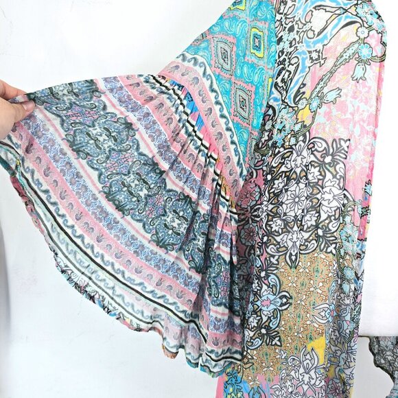 Anthropologie SAACHI Mystical Garden Open Front Ruffle Sleeve Kimono Cardigan - Picture 9 of 13